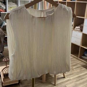 Sage Ivory Pleated Sleeveless Blouse